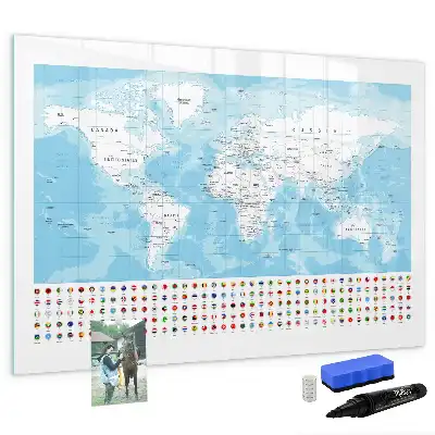 Beschreibbare Magnettafel mit Kontinentkarten
