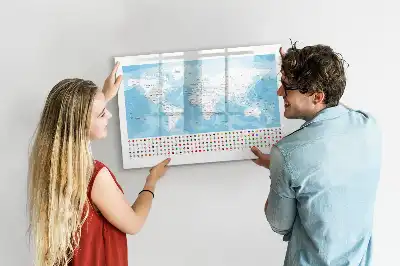 Beschreibbare Magnettafel mit Kontinentkarten