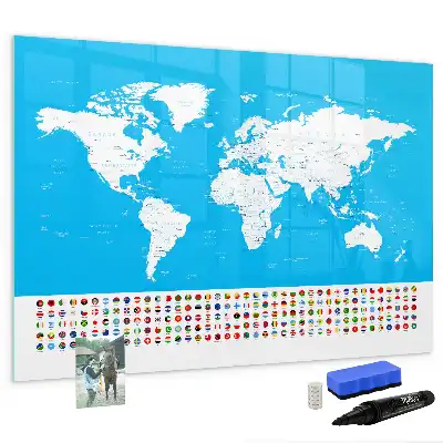 Beschreibbare Magnettafel mit Staatskonturen