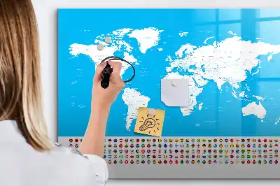 Beschreibbare Magnettafel mit Staatskonturen
