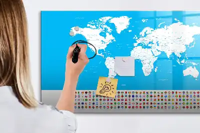 Beschreibbare Magnettafel mit Staatskonturen