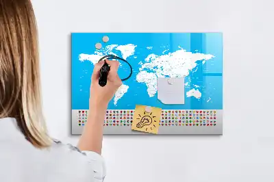 Beschreibbare Magnettafel mit Staatskonturen
