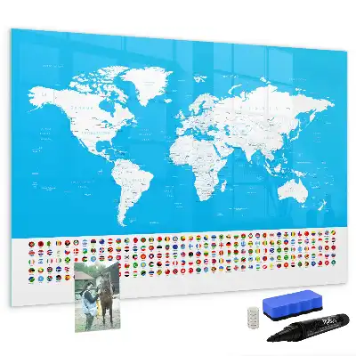 Beschreibbare Magnettafel mit Staatskonturen