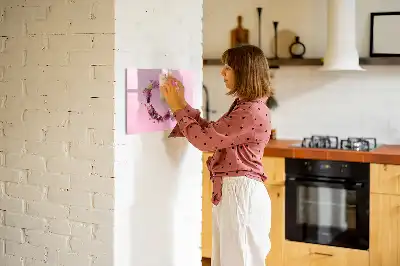 Schreib-Magnettafel mit Motiv Herz aus Blumen