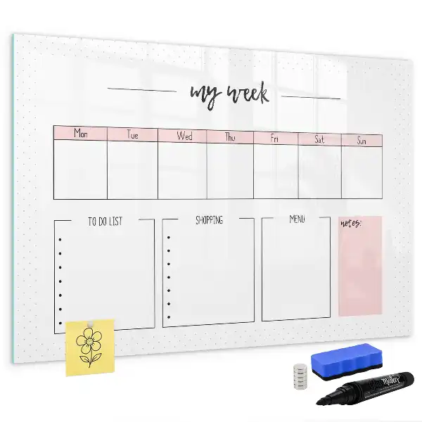 Beschreibbare Magnettafel mein Wochenplaner