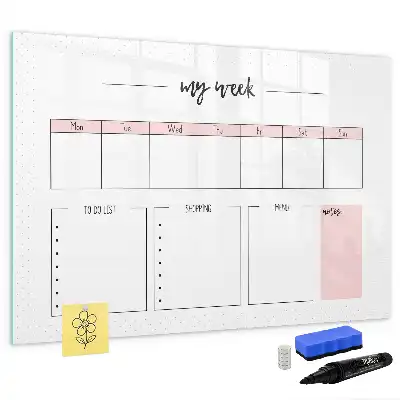 Beschreibbare Magnettafel mein Wochenplaner