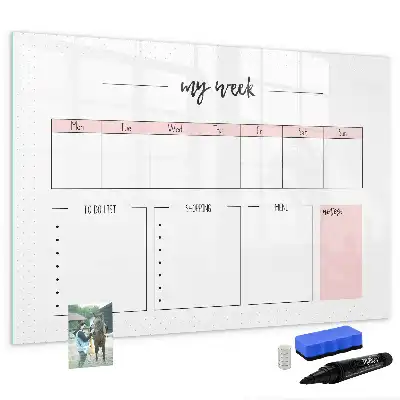 Beschreibbare Magnettafel mein Wochenplaner