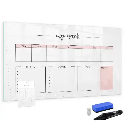 Beschreibbare Magnettafel mein Wochenplaner
