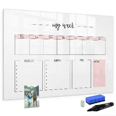 Beschreibbare Magnettafel mein Wochenplaner