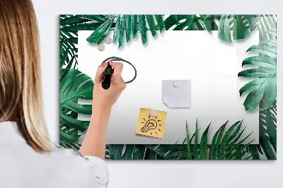 Beschreibbare Magnettafel mit Motiv exotische Blätter