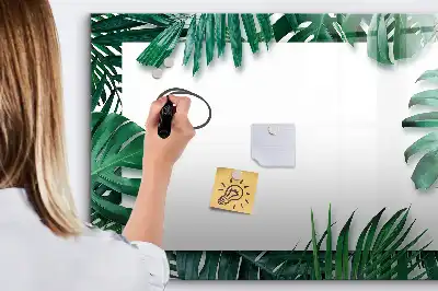 Beschreibbare Magnettafel mit Motiv exotische Blätter