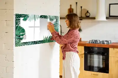 Beschreibbare Magnettafel mit Motiv exotische Blätter