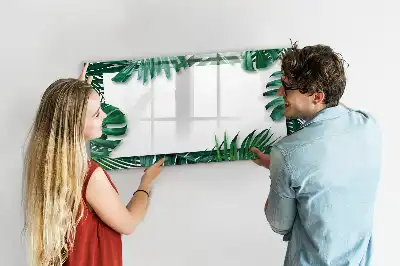 Beschreibbare Magnettafel mit Motiv exotische Blätter