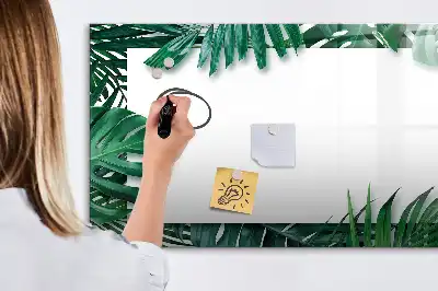 Beschreibbare Magnettafel mit Motiv exotische Blätter
