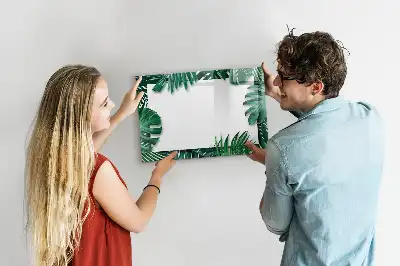 Beschreibbare Magnettafel mit Motiv exotische Blätter