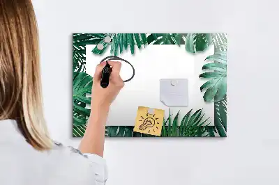 Beschreibbare Magnettafel mit Motiv exotische Blätter