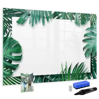 Beschreibbare Magnettafel mit Motiv exotische Blätter