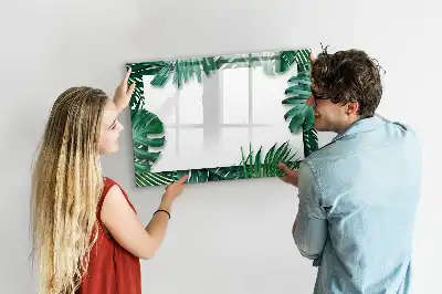 Beschreibbare Magnettafel mit Motiv exotische Blätter