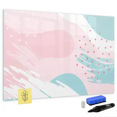 Schreib-Magnettafel mit Pastell-Abstraktion