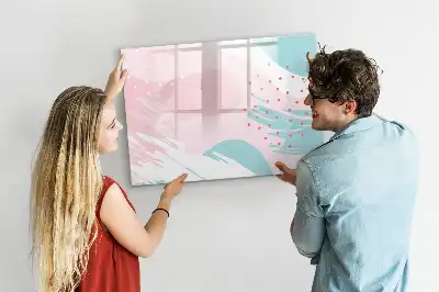 Schreib-Magnettafel mit Pastell-Abstraktion