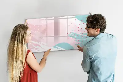 Schreib-Magnettafel mit Pastell-Abstraktion