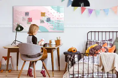 Schreib-Magnettafel mit Pastell-Abstraktion