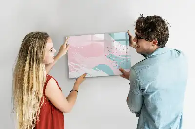 Schreib-Magnettafel mit Pastell-Abstraktion