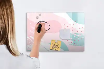 Schreib-Magnettafel mit Pastell-Abstraktion