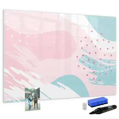 Schreib-Magnettafel mit Pastell-Abstraktion
