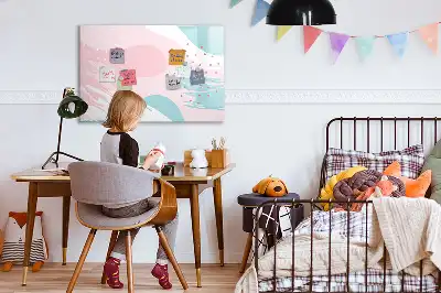 Schreib-Magnettafel mit Pastell-Abstraktion