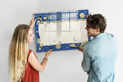 Schreib-Magnettafel kosmischer Wochenplaner