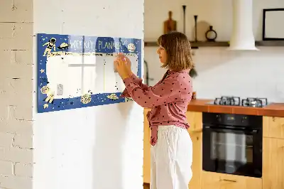 Schreib-Magnettafel kosmischer Wochenplaner