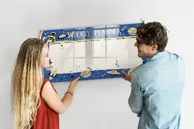Schreib-Magnettafel kosmischer Wochenplaner