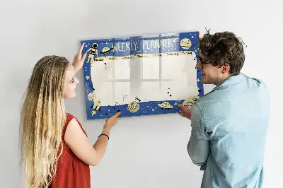 Schreib-Magnettafel kosmischer Wochenplaner