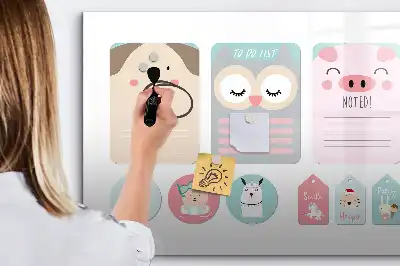 Schreib-Magnettafel mit Motiv fröhliche Tiere