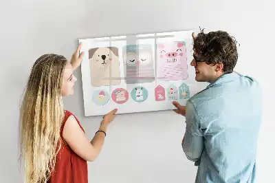 Schreib-Magnettafel mit Motiv fröhliche Tiere