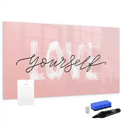 Beschreibbare Magnettafel mit dem Text Liebe dich selbst