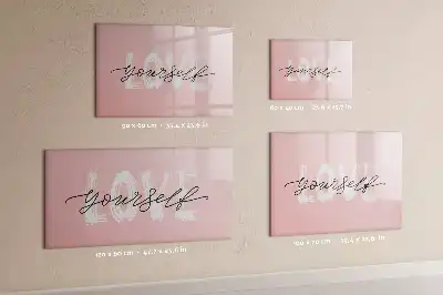 Beschreibbare Magnettafel mit dem Text Liebe dich selbst
