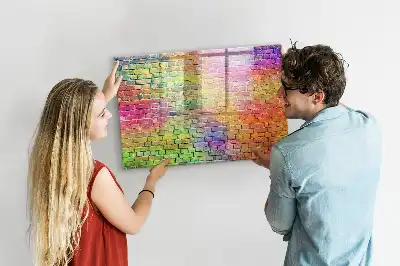 Schreib-Magnettafel in Form einer bemalten Wand