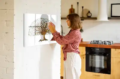 Beschreibbare Magnettafel in Baumwurzel-Optik