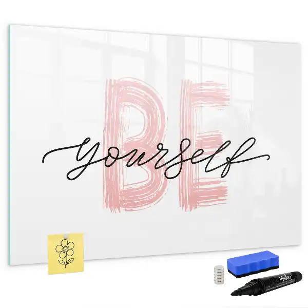 Schreib-Magnettafel mit Spruch Sei du selbst