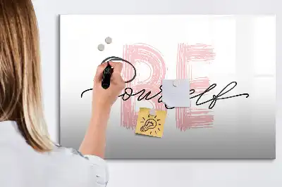 Schreib-Magnettafel mit Spruch Sei du selbst