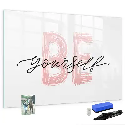 Schreib-Magnettafel mit Spruch Sei du selbst