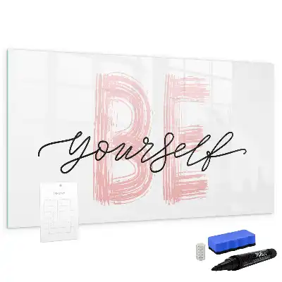 Schreib-Magnettafel mit Spruch Sei du selbst