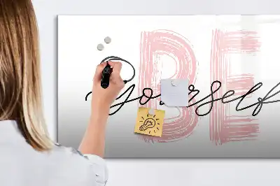 Schreib-Magnettafel mit Spruch Sei du selbst