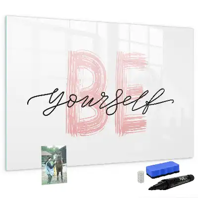 Schreib-Magnettafel mit Spruch Sei du selbst