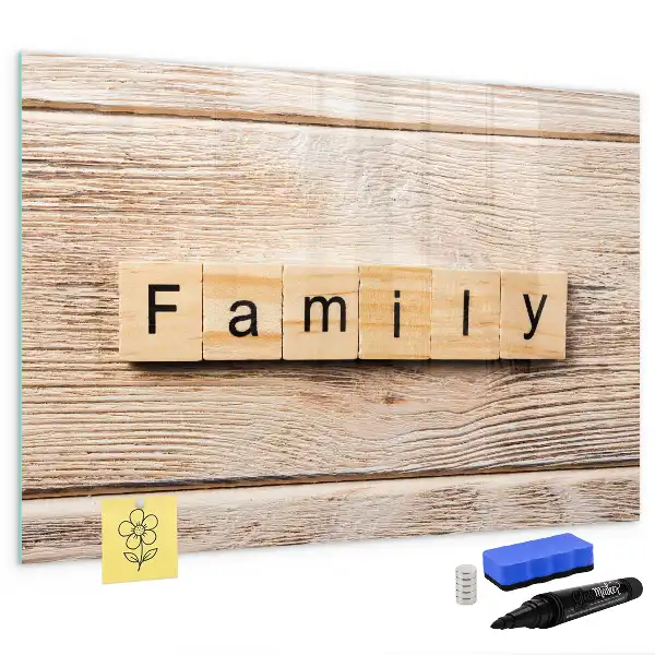 Beschreibbare Magnettafel mit dem Design Familie