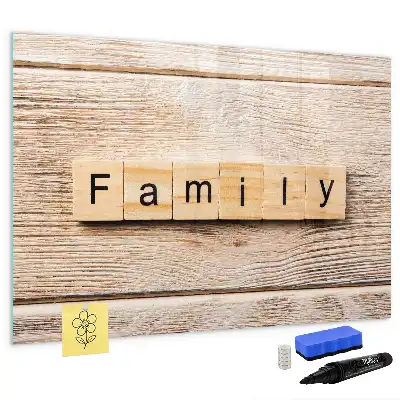 Beschreibbare Magnettafel mit dem Design Familie