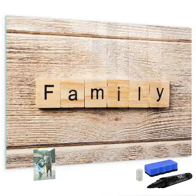 Beschreibbare Magnettafel mit dem Design Familie