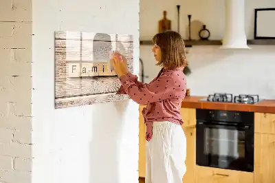 Beschreibbare Magnettafel mit dem Design Familie